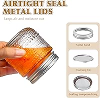 Vista 4 de Frascos Mason de 8 Oz con Tapas 12 Paquetes, Frascos de Vidrio Pequeños Vintage para Conservas con Tapas de Metal Plateado para Almacenar, Encurtir