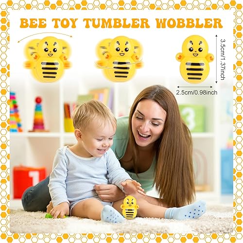 Miniatura 5 de Capoda 110 piezas temáticas de abejas recuerdos de fiesta temática de abeja, decoración de aula, vaso de juguete de color, pulsera amarilla Wobbler,
