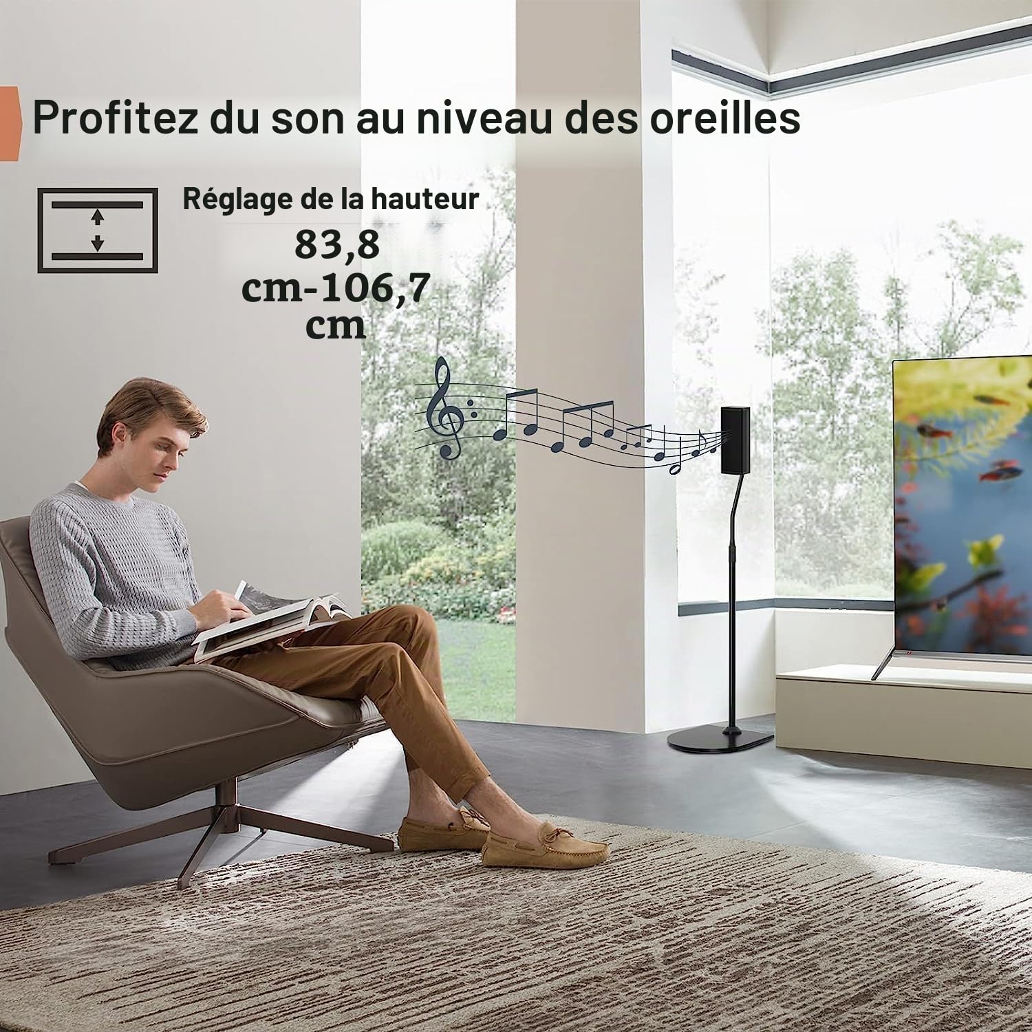 Lot de 2 supports réglables pour haut-parleurs Bose OmniJewel Lifestyle 650 et Surround Speaker 700, support de haut-parleur au sol