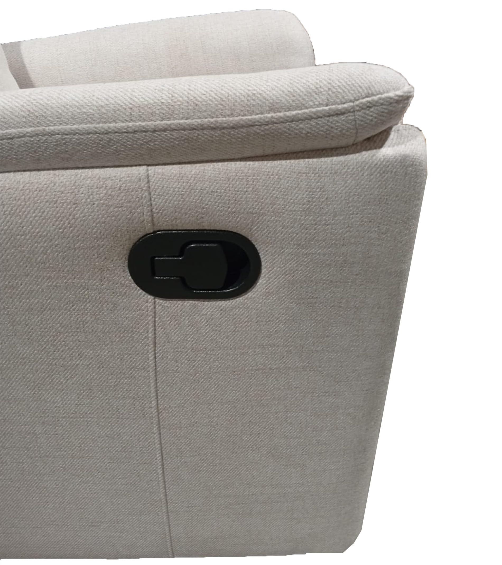 SWEET SOFA® Sillón Relax Reclinable Nievis con Palanca y Reposapiés Elevable, Tapizado en Tela Beige, Estructura de Madera y Acero, 107x72x98 cm, Butaca Individual para Salón o Descanso