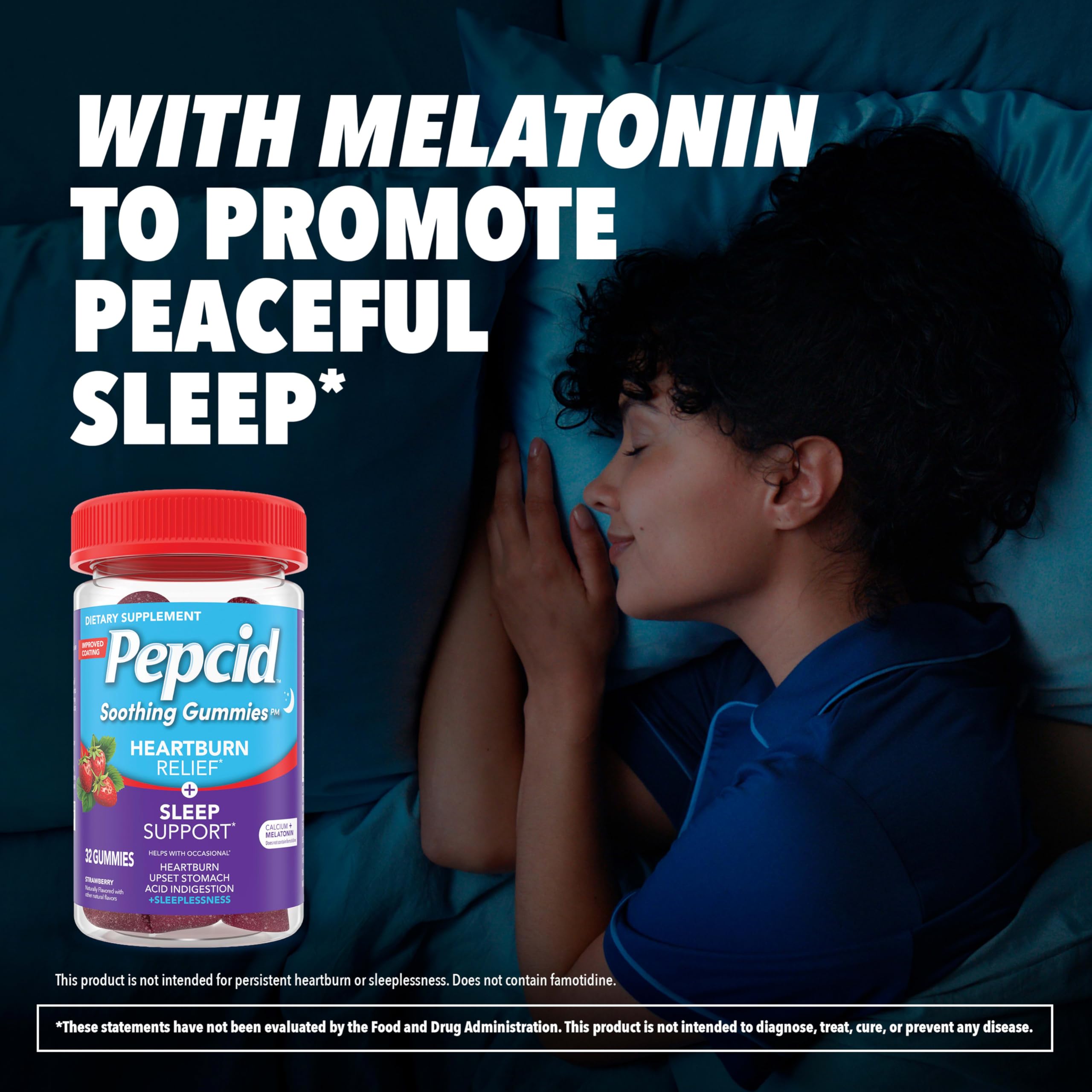 Pepcid Soothing Gummies Heartburn Relief + Sleep Support, Strawberry, 32 ct — Amazon image 4