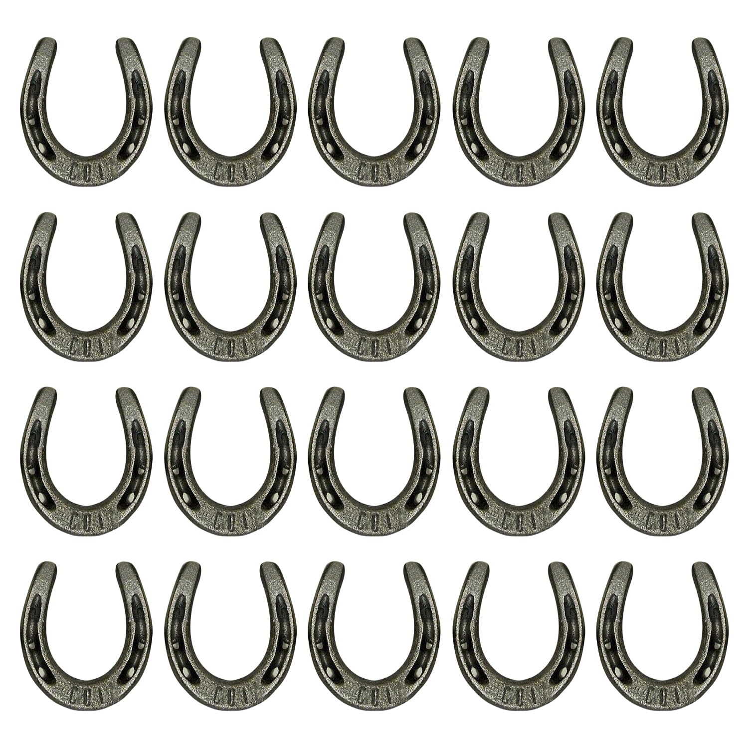 Carvers Olde Iron 3.5" Cast Iron Metal Horseshoe Set - Easy to Weld (20 Pieces)