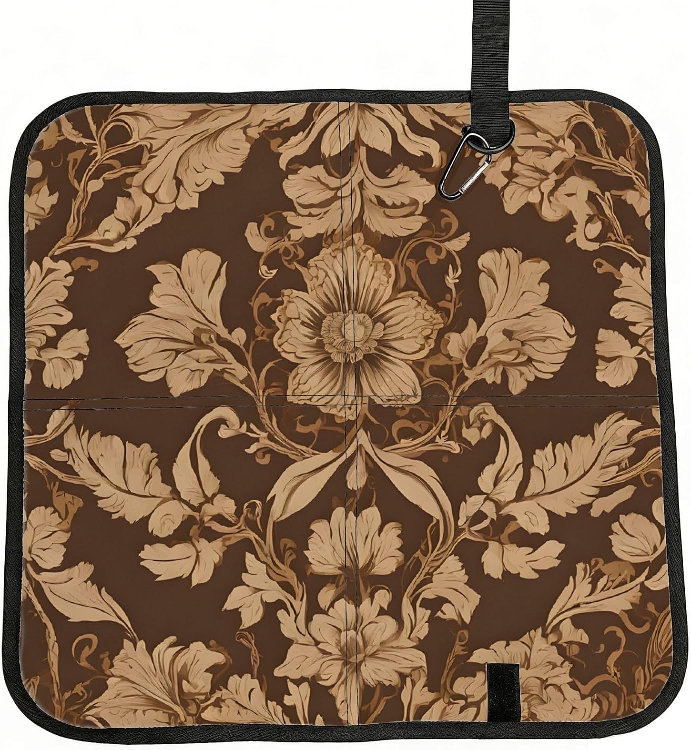 (Set of Ornate Floral) Sitting Pad Foldable Seat Cushion Lightweight Camping Seat Mat with Hook for Outdoor Hiking Picnic Camping