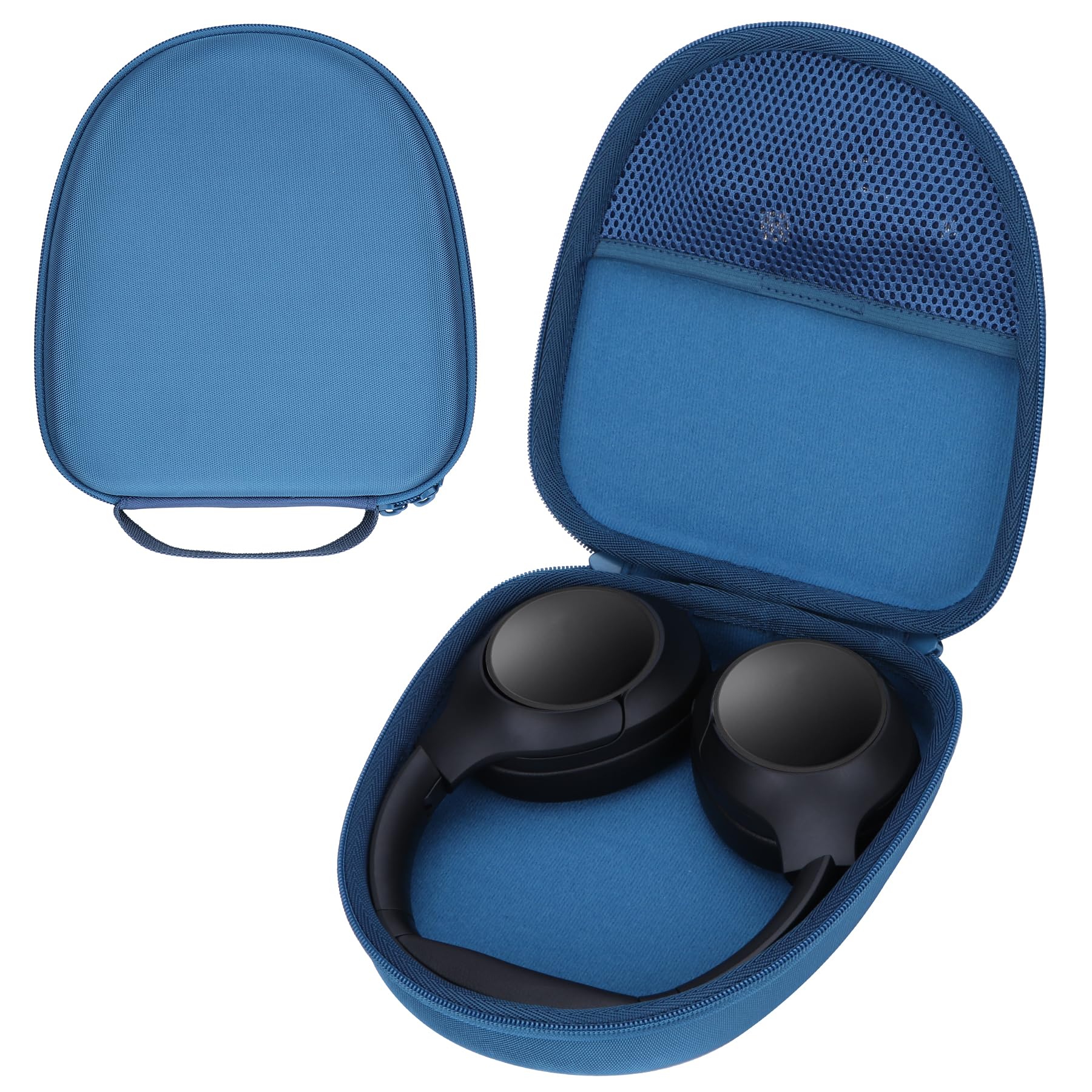 Lebakort Headphone Case Compatible with KVIDIO/TOZO/BERIBES/JLab/Raycon Over-Ear Headphones, Universal Portable Travel Organizer (Blue Case)