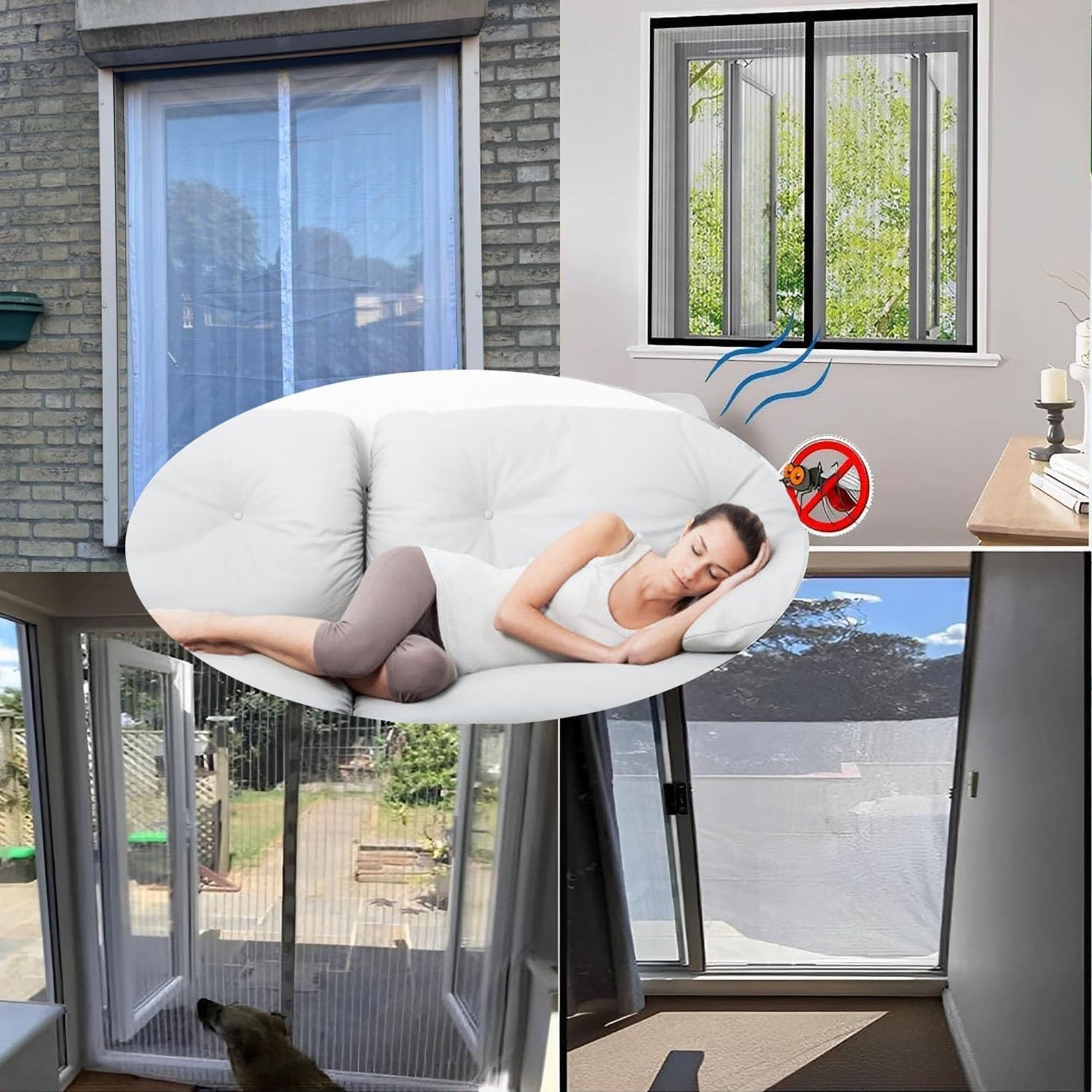 Moskitiery Magnetyczne 160 x 320 cm Aby Powstrzymać Muchy I Owady Magnetyczna Siatka Na Owady Możliwość Zdjęcia I Prania Do Drzwi Zewnętrznych Wejściowych Do Kuchni, Biały