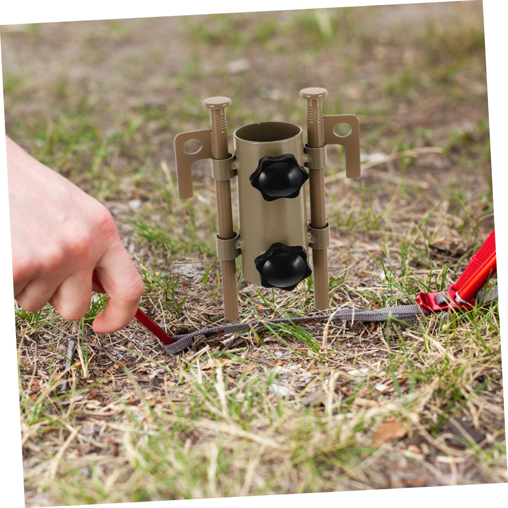 6 Stück Camping Zeltstangen aus Stahl mit Khaki Farbe für Festen Halt und Erhöhte Stabilität Geeignet für Zeltstangen und Canopy Beim Outdoor Camping