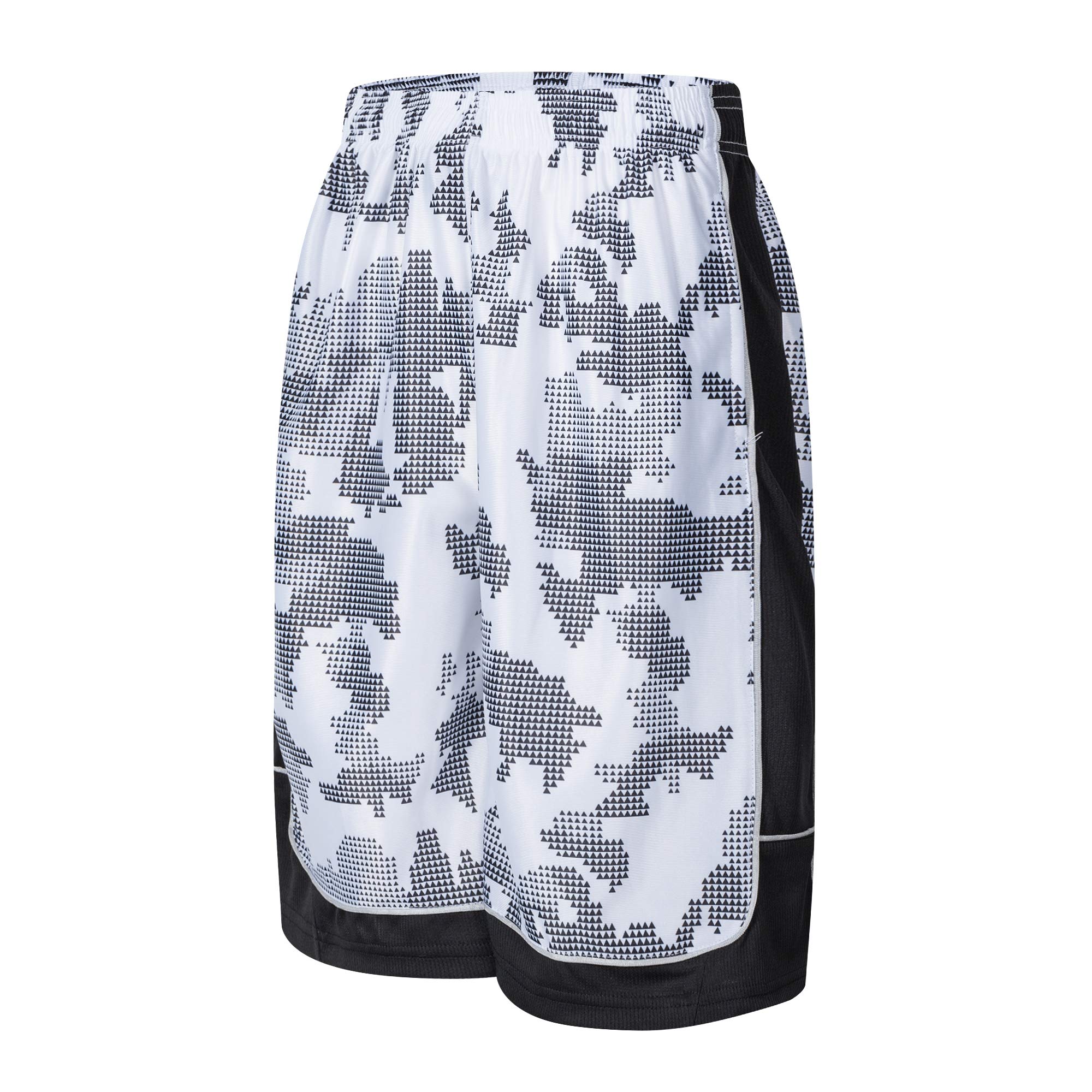 Abovewater Men's Basketball Shorts Quick-Dry Running & Gym Exercise Shorts with Drawstring & Pockets, White, XX-Large