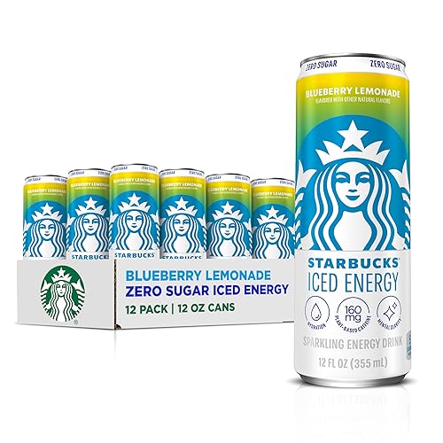 Starbucks Bebida energética helada, limonada de arándanos, bebida energética sin azúcar, cafeína a base de plantas, hidratación, claridad mental,