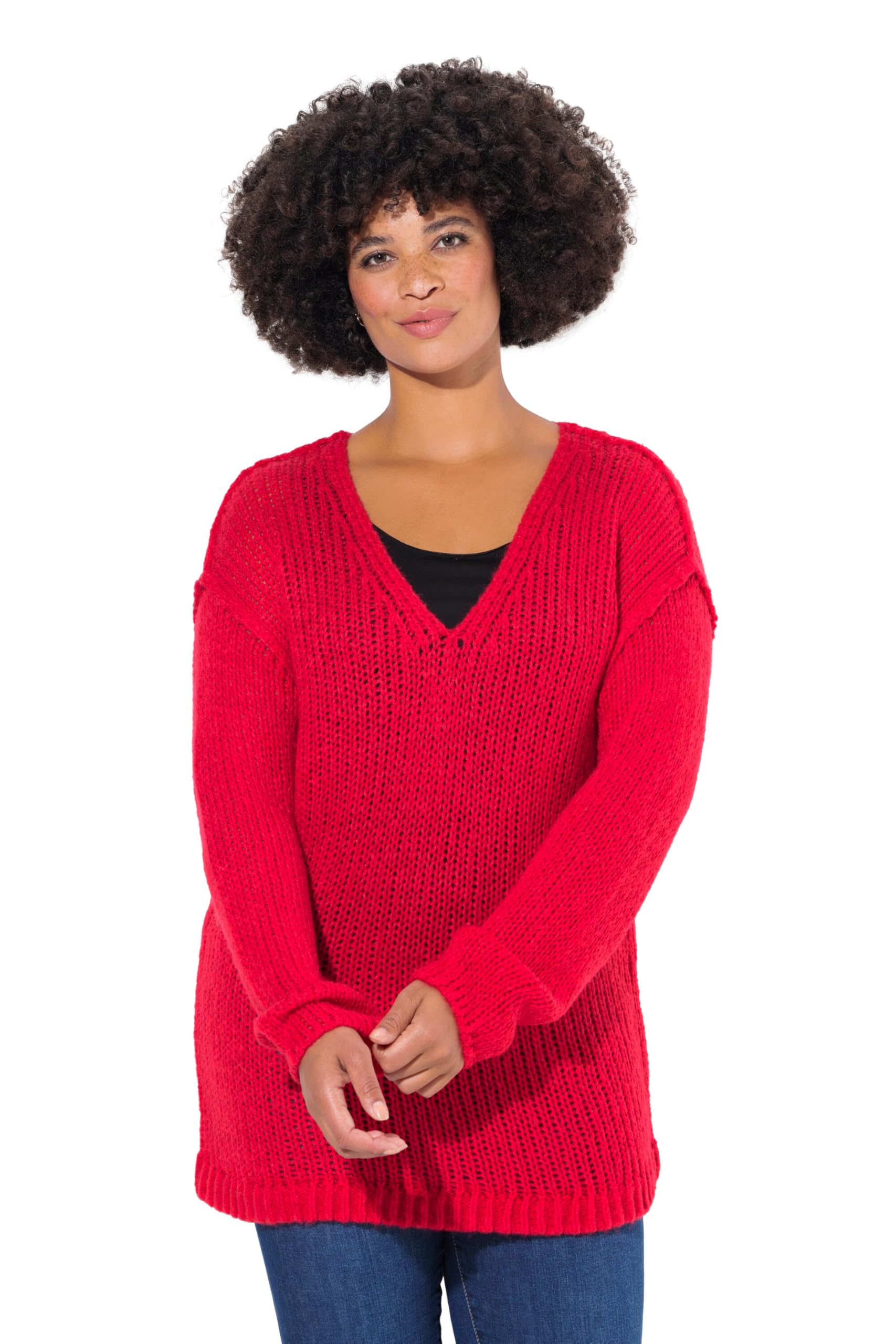 Angel of Style Damen große Größen Übergrößen Plus Size Pullover, Oversized, Ballonärmel, V-Ausschnitt. 830216