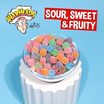 WARHEADS Cubes Sour Sweet Fruity Chewy Candy 2 oz Bags 15 Pack