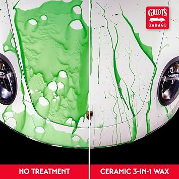 Griots Garage Ceramic 3-in-1 Wax, SiO2 Spray for Cars, Trucks, and RVs, Provides Protection and Water Beading on Paint, Wheels, Plastic, Rubber Trim, Chrome, and More, 10978, 22 oz