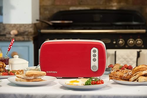 Miniatura 4 de BergHOFF Seren - Tostadora de carga lateral con exterior Cool Touch y bandeja extraíble para migas, con panel rojo para servir