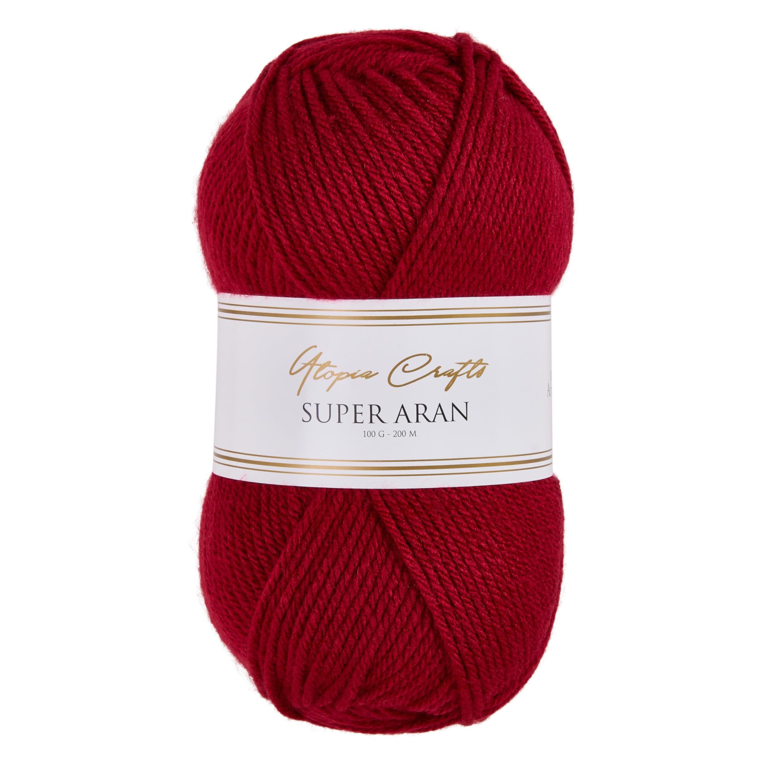 Utopia Crafts Super Aran Knitting and Crochet Yarn 100g (Ruby Red)