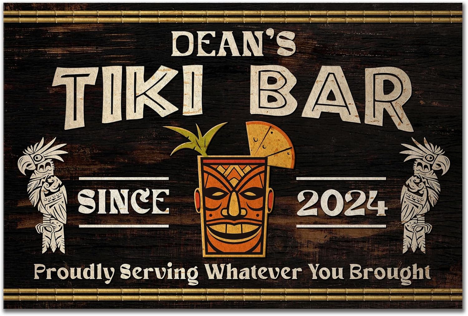 THUYPT Personalized Tiki Bar Mat, Dish Drying Mat for Tiki Bar Counter, Bar Mat Absorbent Drying Mat, Spill Mat for Tiki Bar Tiki Lounge Tiki Huts Decorations (01)