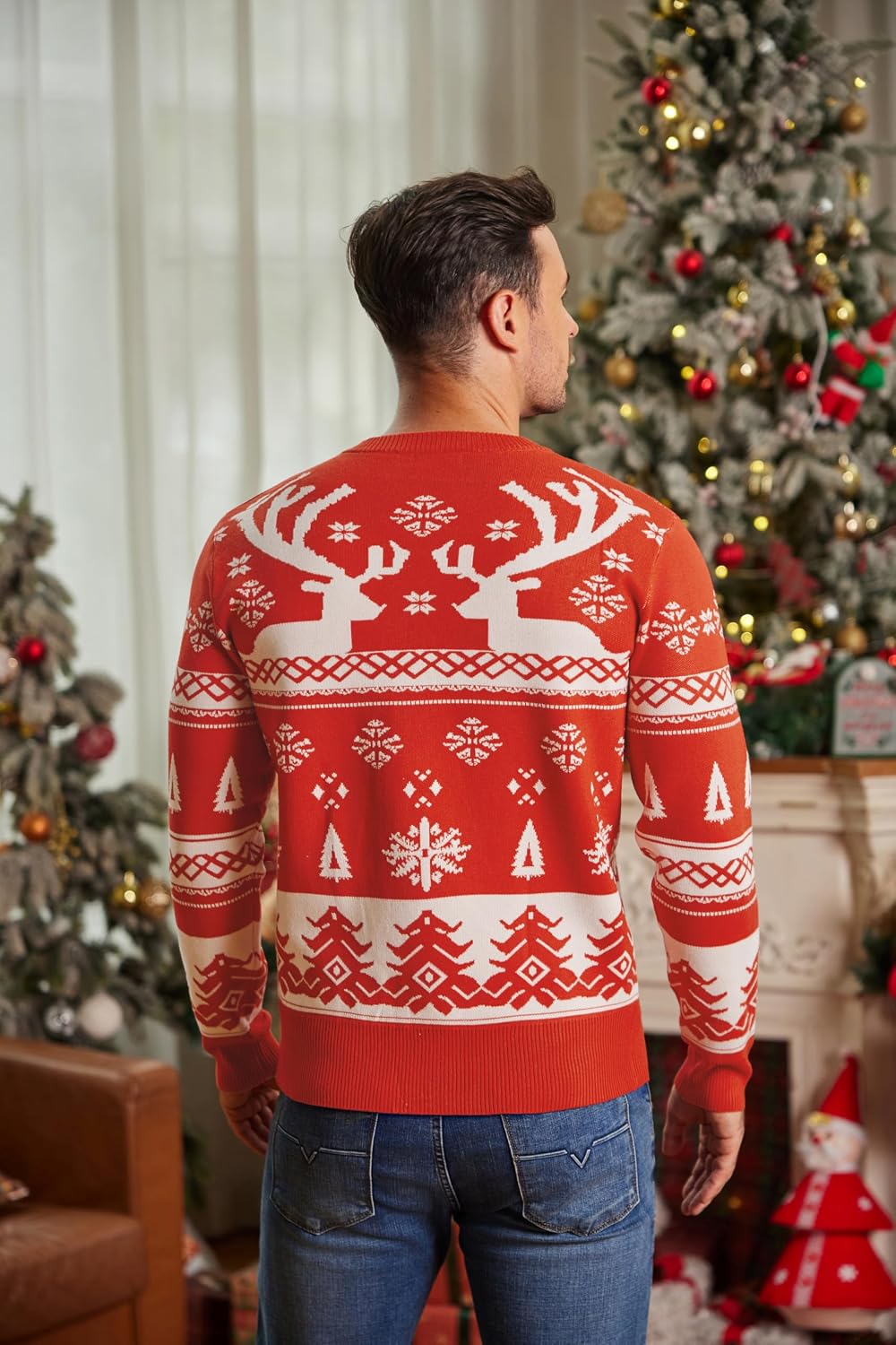 COOFANDY Men's Crewneck Sweaters Long Sleeve Knit Dress Slim Fit Pullover image 3