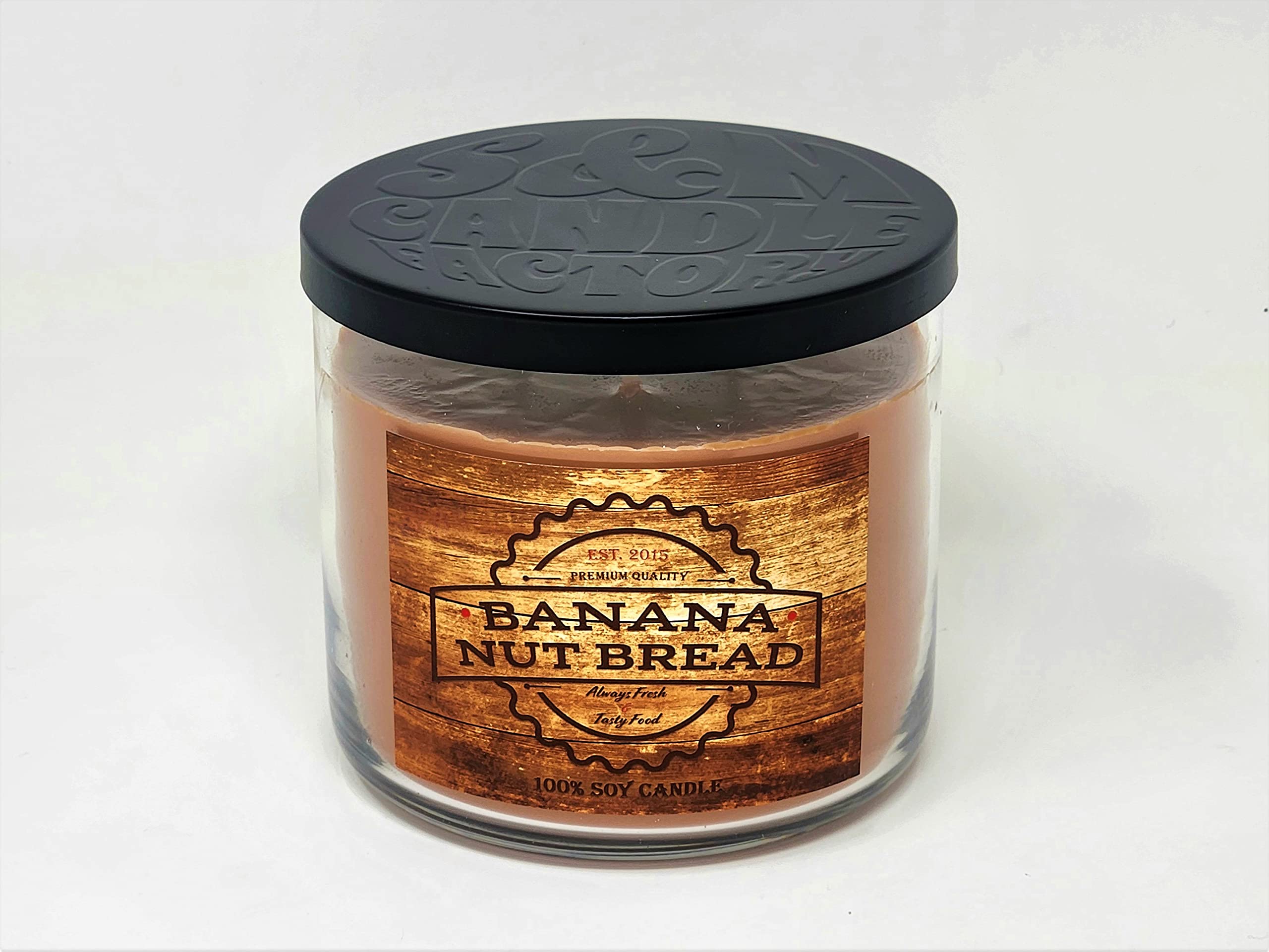 Banana Nut Bread Candle ~ 3 Wick Glass Jar All Natural Premium Soy Wax & Highly Scented by S&M Candle Factory (Large 3 Wick)