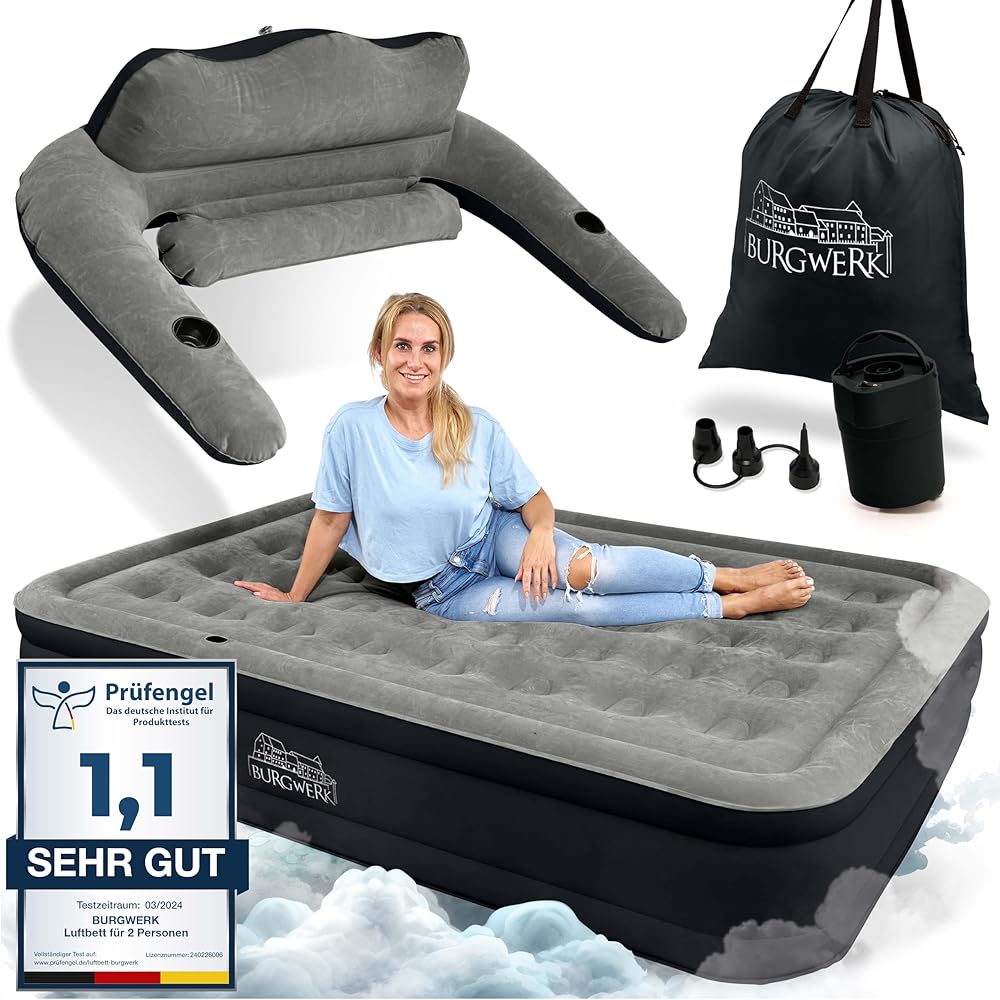 Burgwerk Premium 3in1 Luftbett mit Rückenlehne