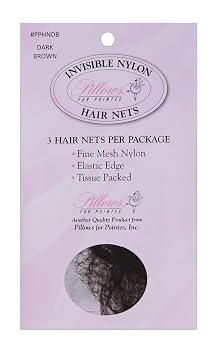 3 hair nets per package by Pillows Dark Brown