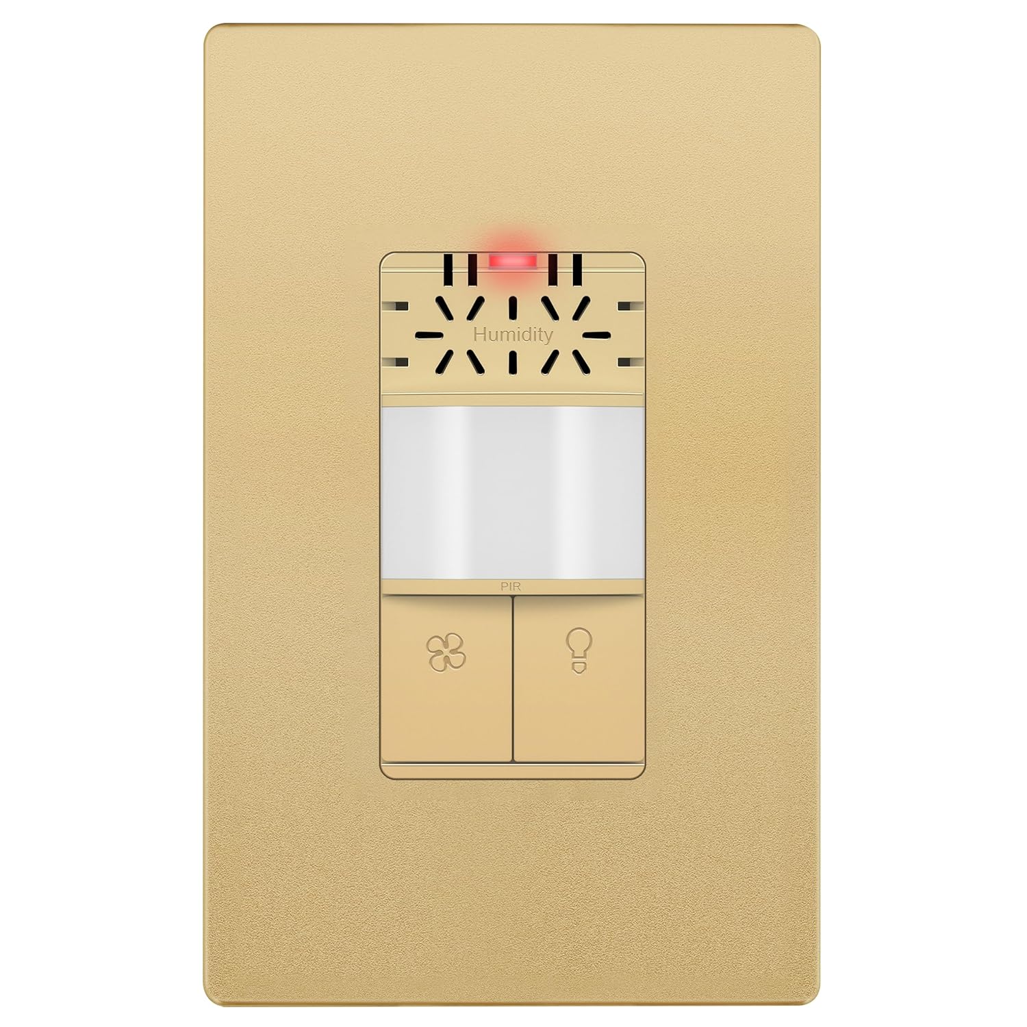 LIDER Humidity Sensor Switch and Motion Sensor Light Switch, PIR Sensor, Humidity Detection, Occupancy/Vacancy, No Neutral Required, ¼ HP, 1-Pole, UL Listed, White, Wall Plate Included