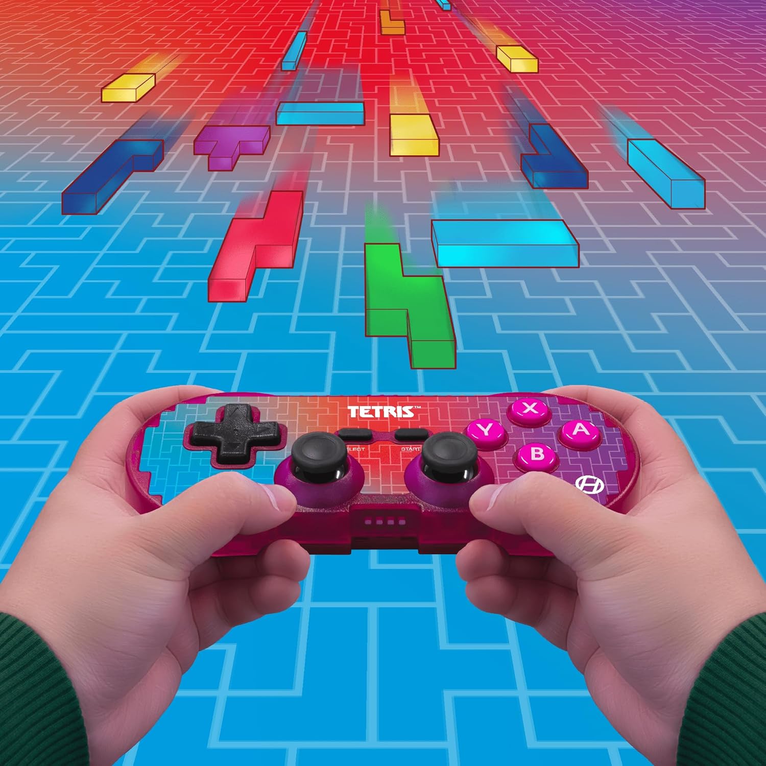 Hyperkin Limited Edition Pixel Art Bluetooth Controller Official Tetris™ Edition - Officially Licensed - For Nintendo Switch/Oled, PC, Mac, Android, iOS (Hyper Gradient)