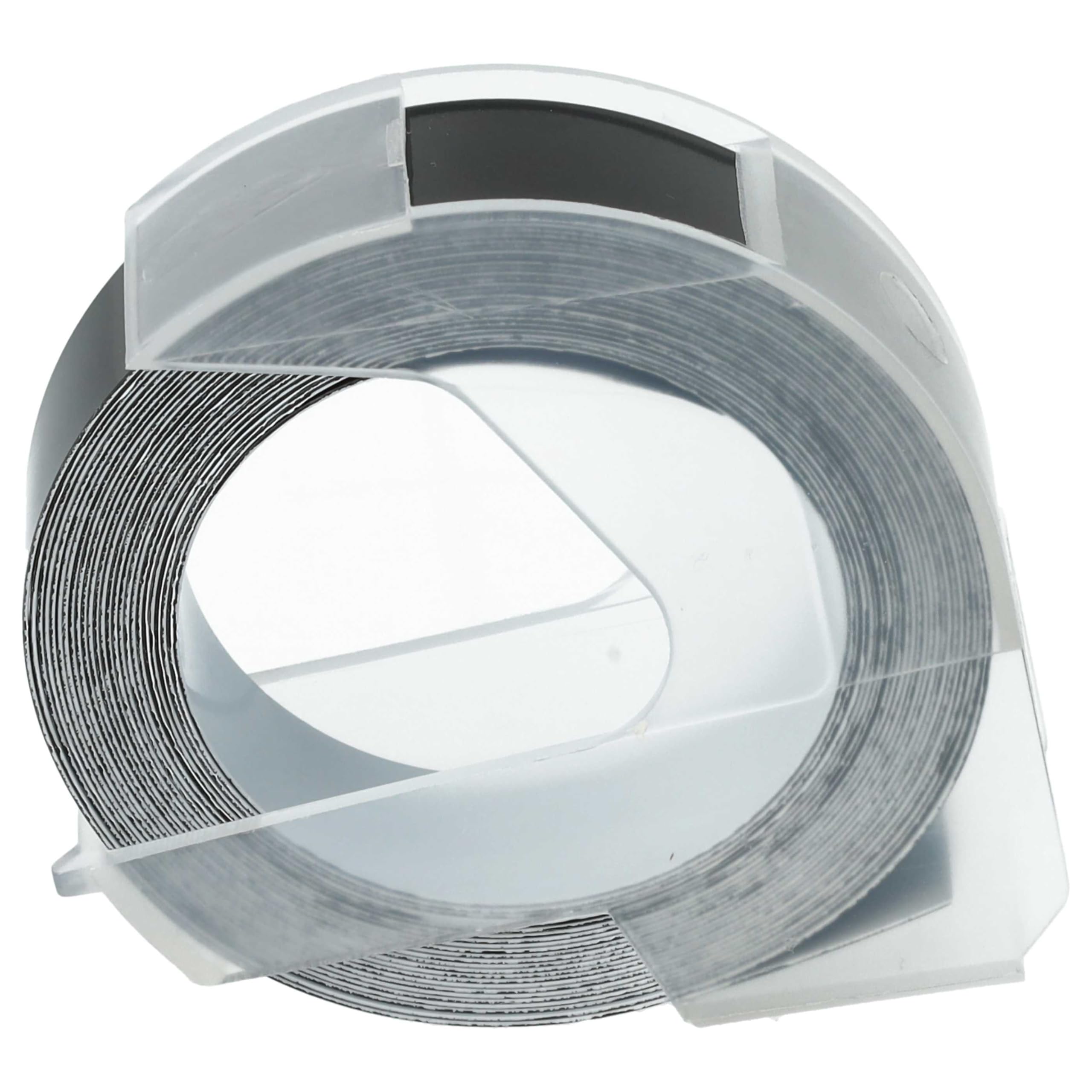 vhbw 5x Cassetta nastro per goffratura 3D compatibile con Dymo Rhino M1011 etichettatrice 3m x 12 mm bianco su nero