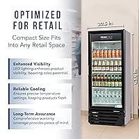 Vista 30 de PEAKCOLD+ 2-Door Upright Display Refrigerator - 25.7 Cubic Ft Energy Efficient Black Merchandiser Refrigerator With Glass Doors, White Interior &