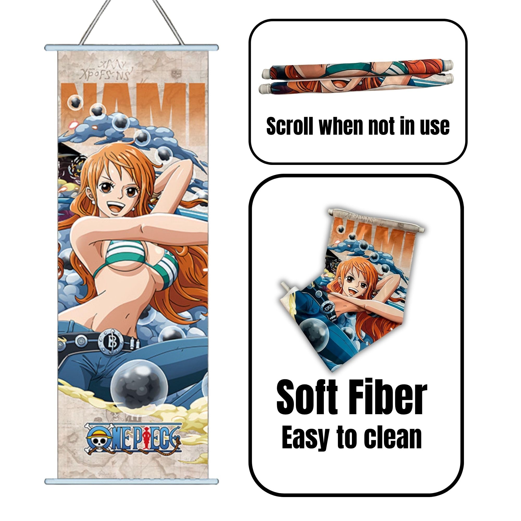 One Strawhat Crew Piece Anime Wall Scroll Poster Nami – Banner de