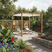 Vista 16 de PURPLE LEAF - Pérgola retráctil de 10 x 10 pies para exteriores con toldo para sol, refugio de metal para jardín, pabellón de patio, estructura