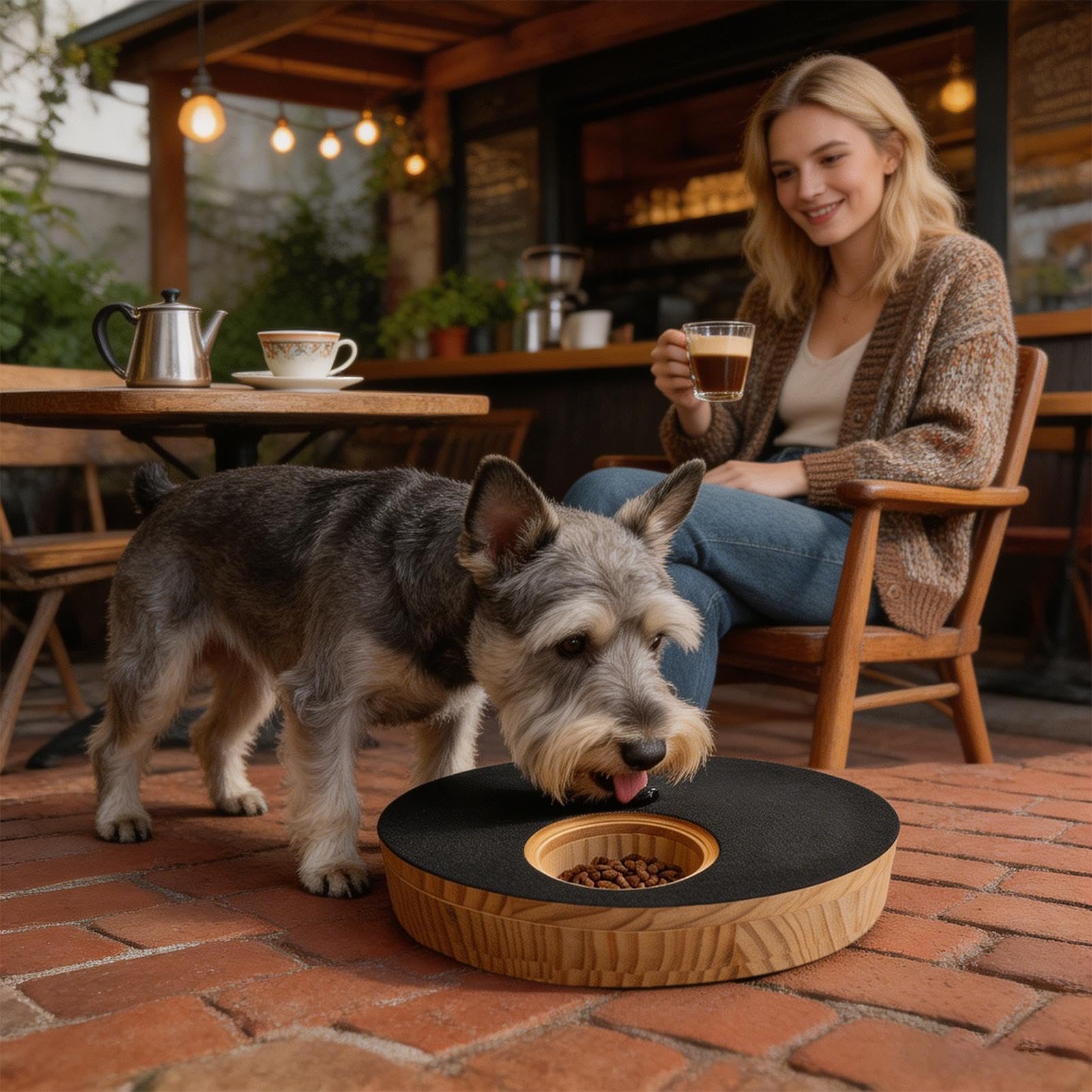 Générique Kratzbrett für Hunde – mit Leckerlibox, drehbar, aus Holz | verstellbare Matte | Pflege der Krallenfeile – Nagelfeile für Tiere und Hunde