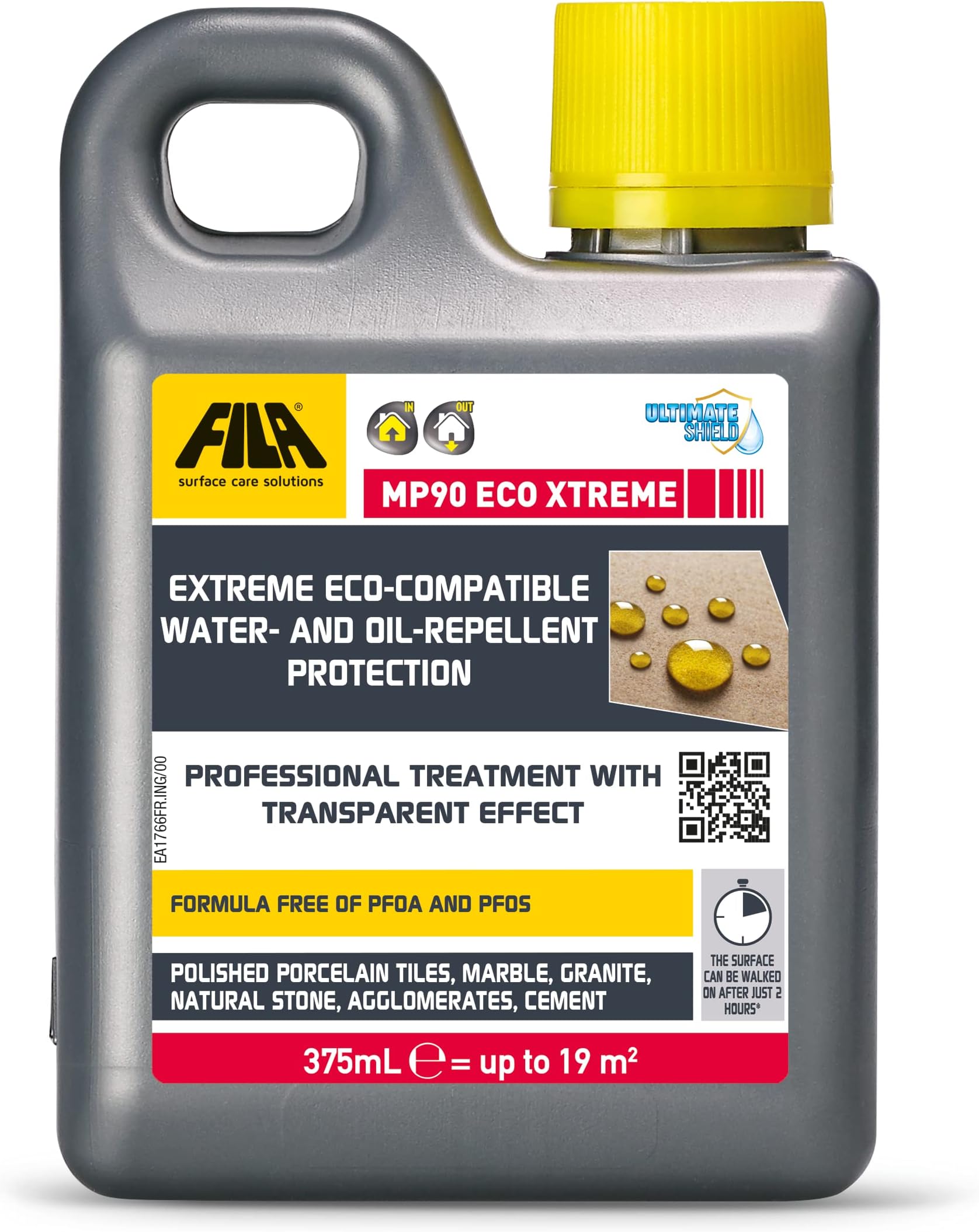 MP90 ECO XTREME, Extreme Worktop Stainproof and waterproof sealant, Natural Stone Sealer, Invisible Look Protection for Marble, Porcelain tile sealant, 375ml