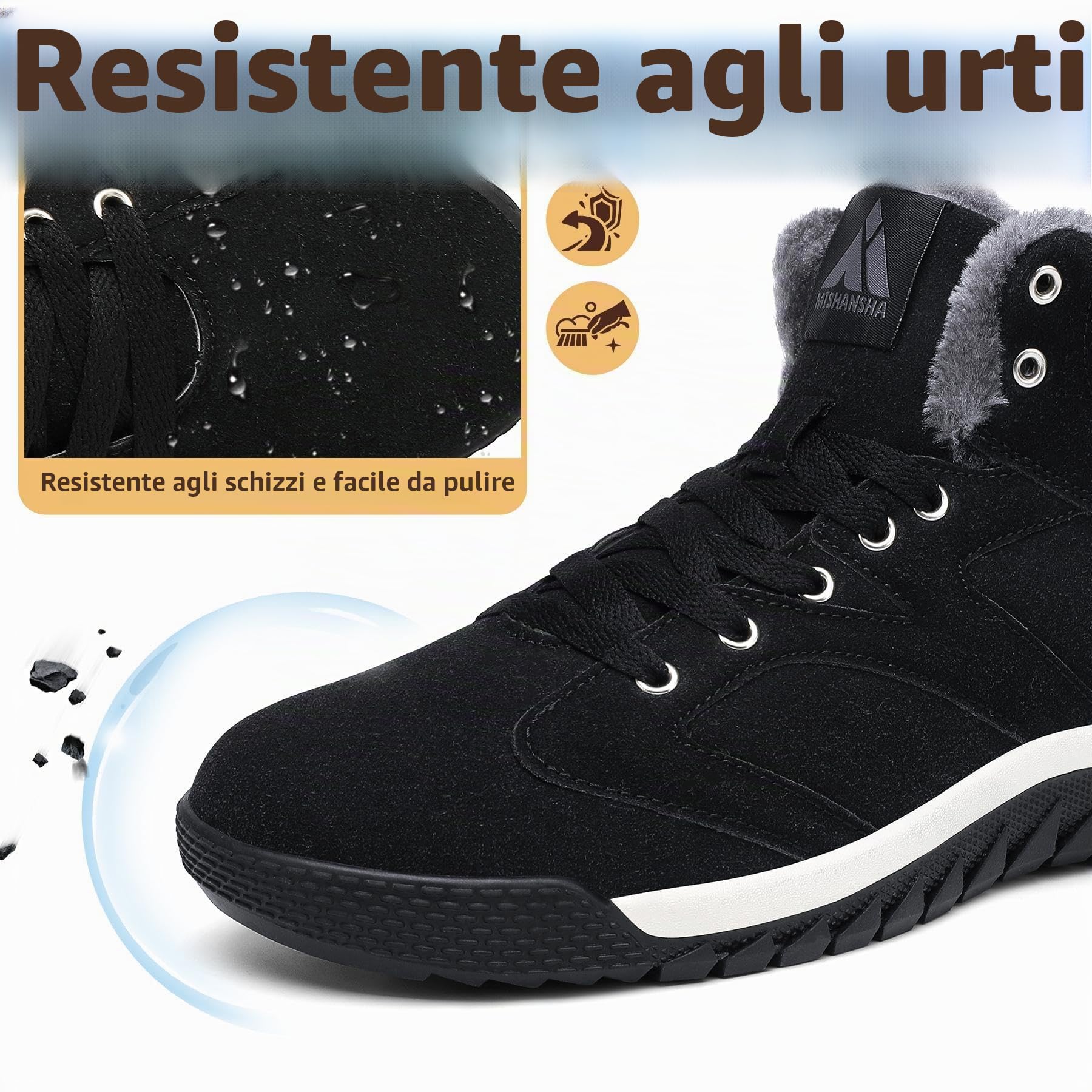 Mishansha Stivali Invernali Uomo Donna Scarpe da Neve Antiscivolo Sneakers All'Aperto 36-42 EU