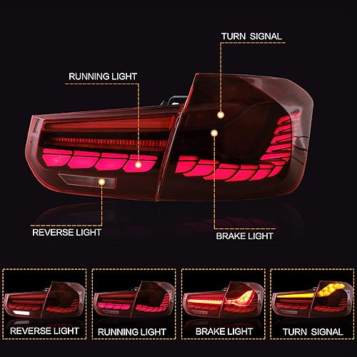 Miniatura 2 de VLAND OLED - Conjunto de luces traseras para BMW M33 Series F30 F35 F80 Sedan 6 generación 2012-2018, lámpara trasera mejorada con básculas de