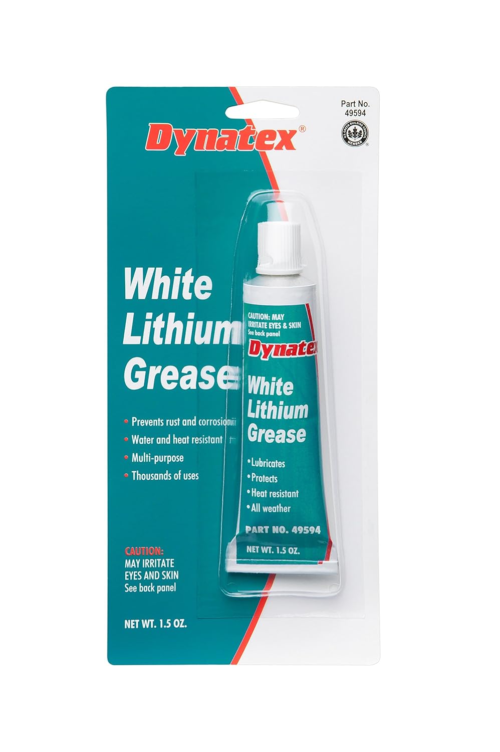 Dynatex 49594 Lithium MultiPurpose Grease, 1.5 oz Tube, White