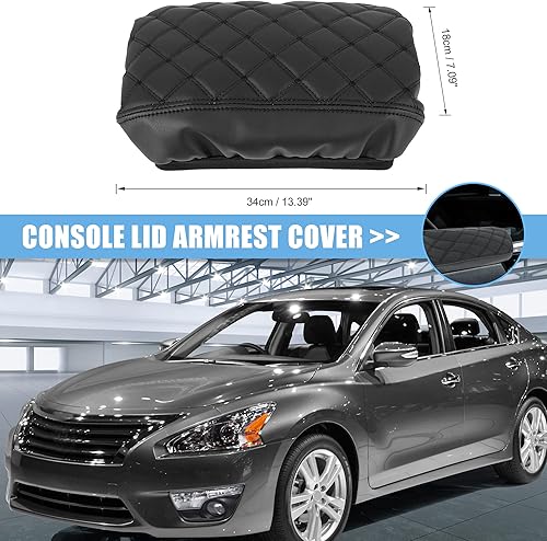 Miniatura 2 de X AUTOHAUX Tapa de consola central de automóvil, funda de asiento para reposabrazos, protector de piel de microfibra de repuesto para Nissan Altima