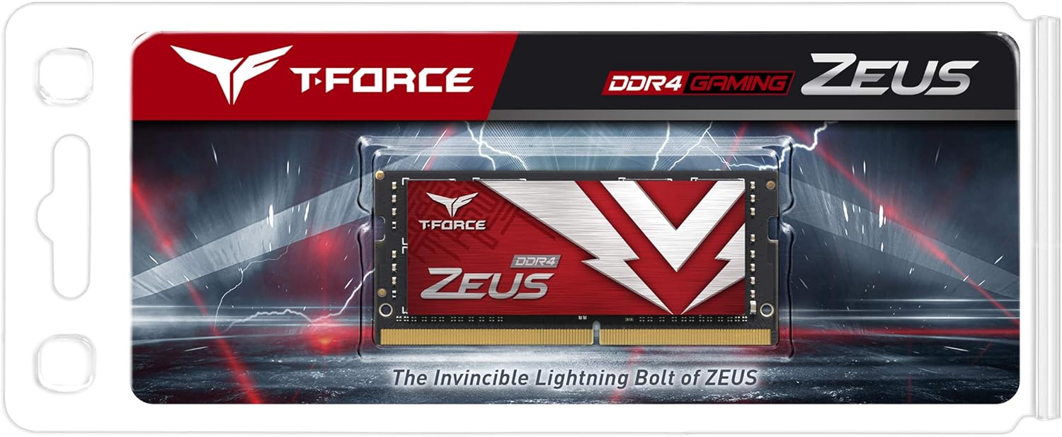 TEAMGROUP T-Force Zeus DDR4 SODIMM 32GB (1x32GB) 3200MHz (PC4-25600) 260 Pin CL22 Laptop Memory Module Ram TTZD432G3200HC22-S01