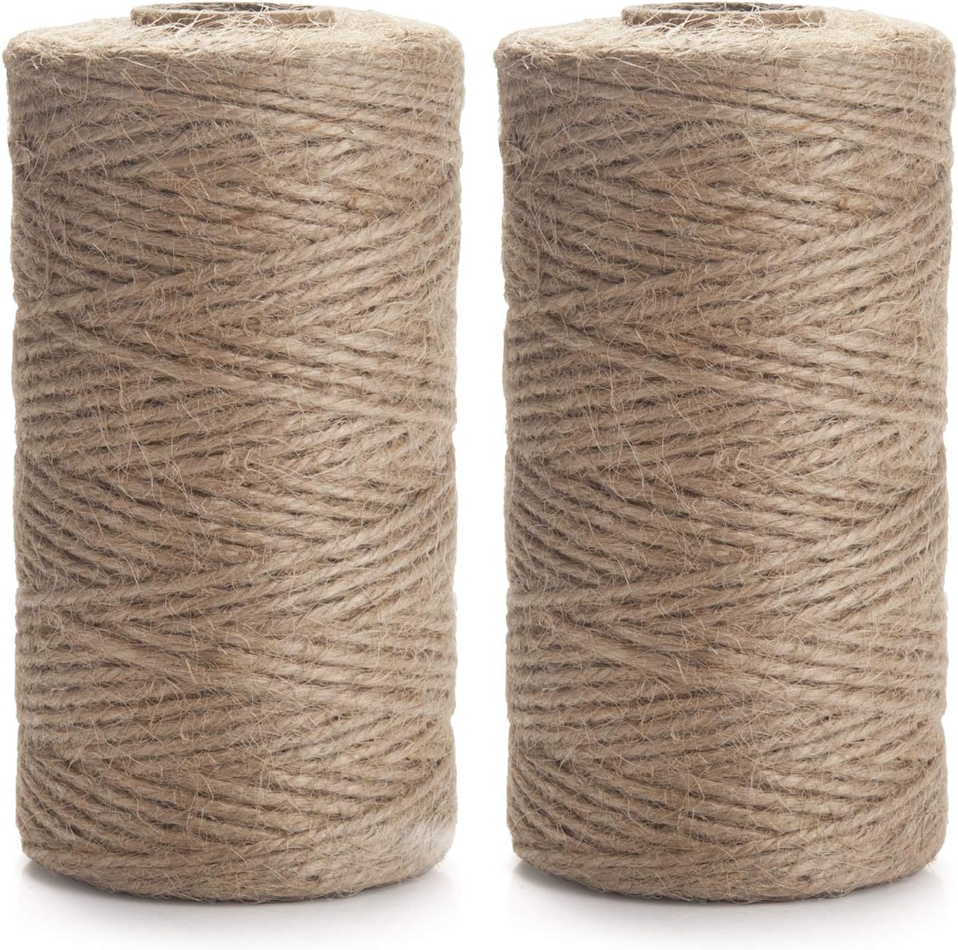 MOTYAWN Natural Jute Twine 2 Pack 656 Feet of 3 ply Jute