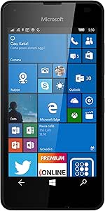 Microsoft Lumia 550 Smartphone LTE, Display 4.7' Pollici HD LCD (1280x720), 8 GB Memoria interna, Processore Quad Core Snapdragon 210, Nero [Italia]