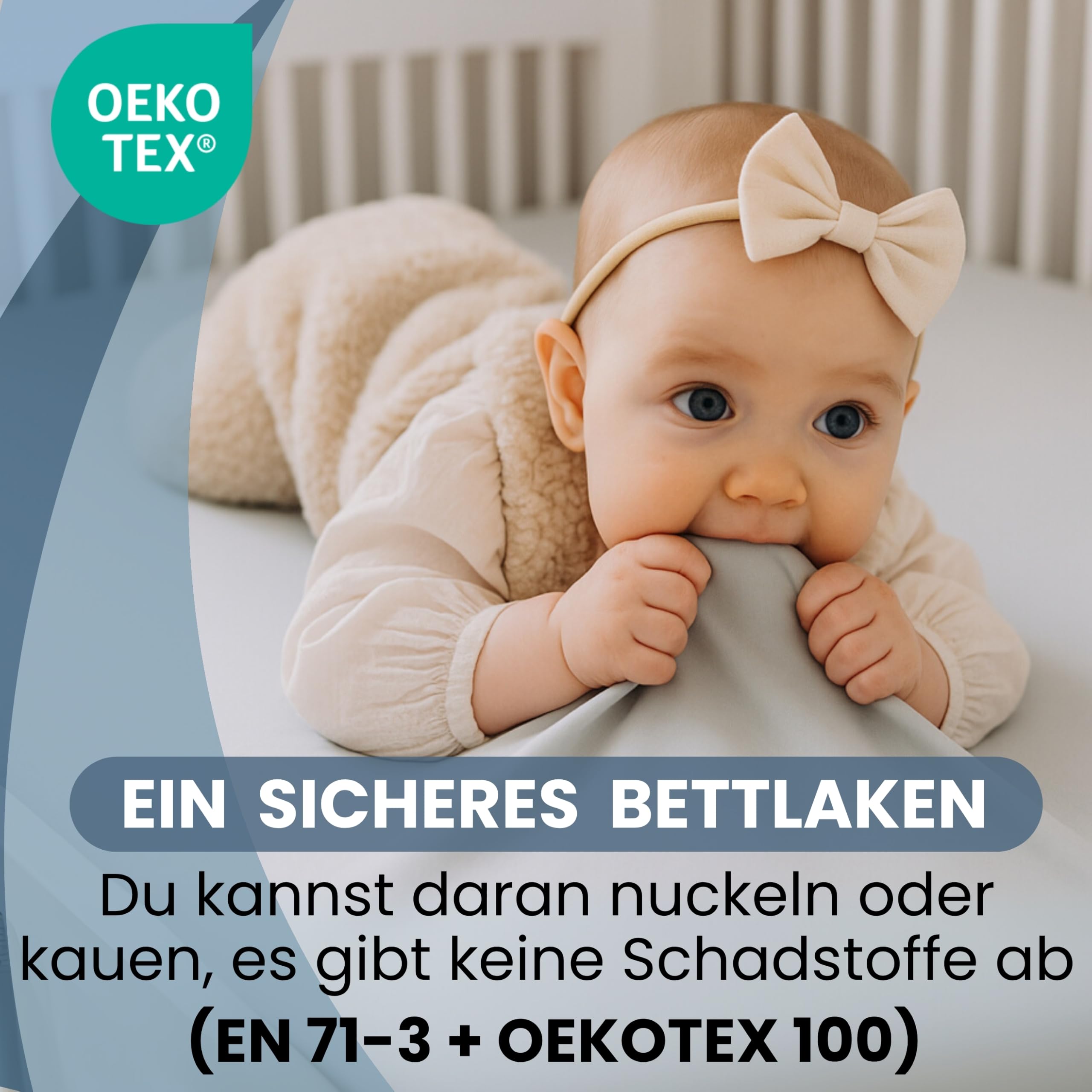 Bisoo Zauberlaken Spannbettlaken Wasserdicht 80x160 Grau für Kinderbett | 2 in 1, Spart den Matratzenschoner, Wasserdicht, Atmungsaktiv, Weicher Baumwoll-Jersey Oeko-Tex