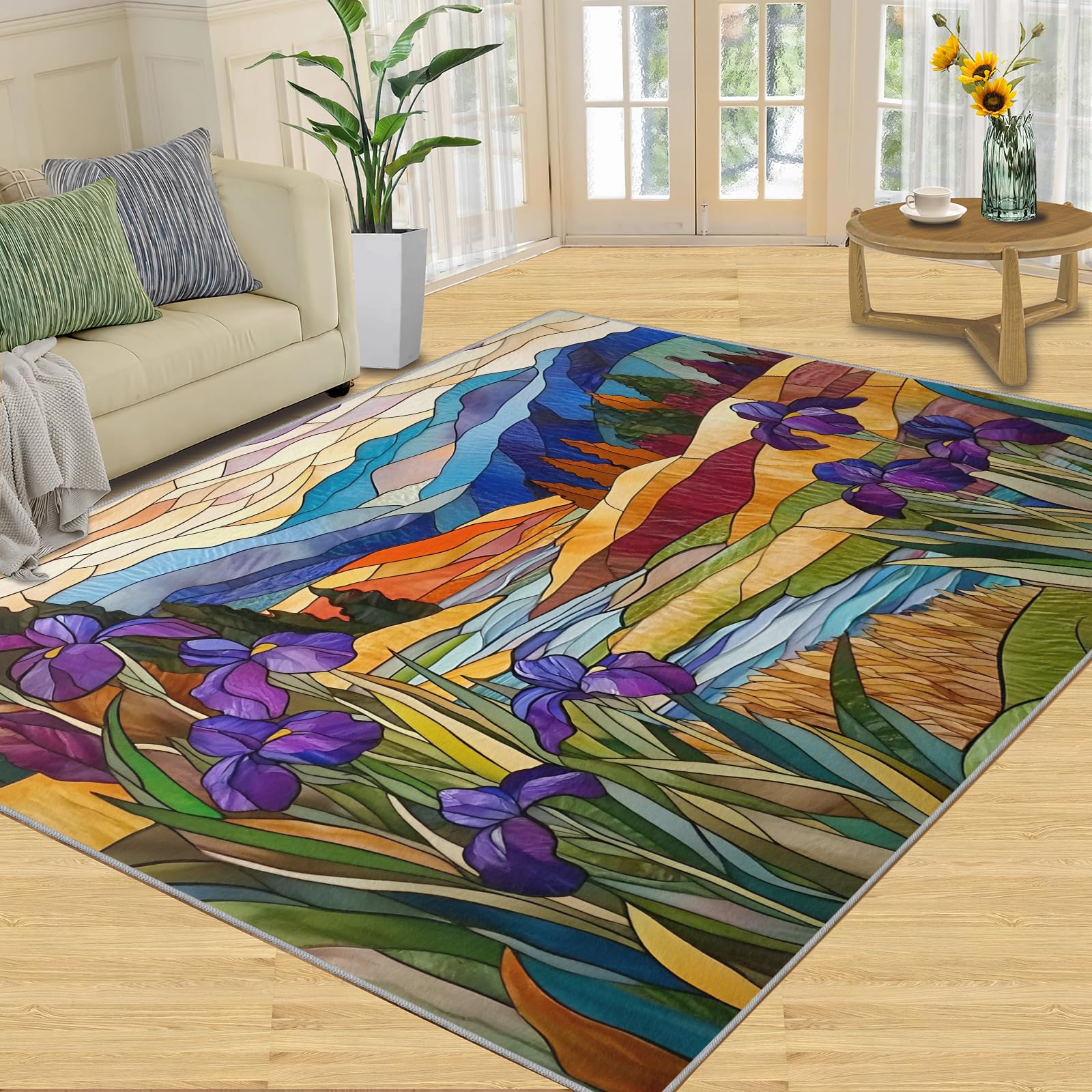 Tapis en verre texturé antidérapant facile d'entretien pour maison