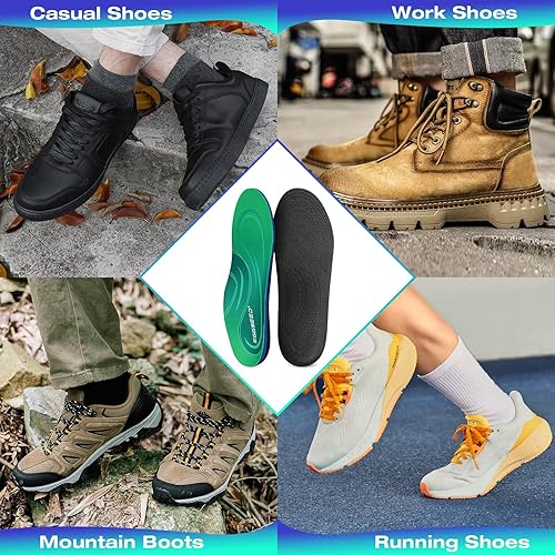 Miniatura 6 de Eggseed Plantillas para fascitis plantar, soporte de arco alto, almohadillas ortopédicas para zapatos, alivian el dolor de pies y pies planos,