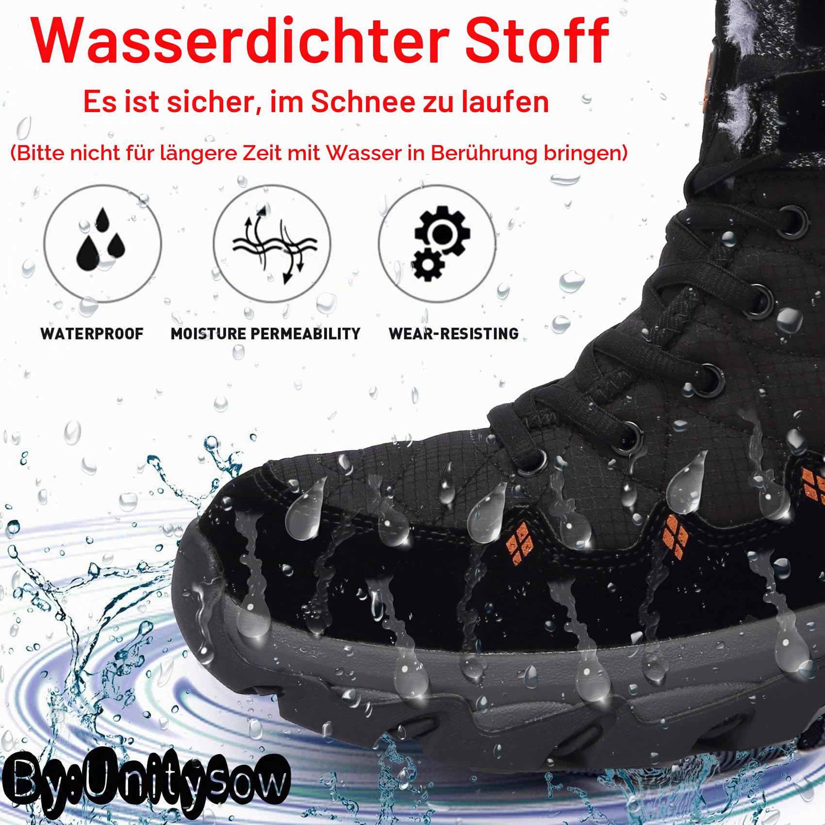 Winterschuhe Herren Damen Stiefel Warme Gefütterte Schneestiefel Winterstiefel Outdoor Wasserdicht Trekkingschuhe Wanderschuhe Winterboots Gr.37-46