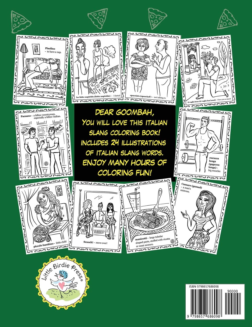Italian Slang Coloring Book: 24 unique illustrated pages of popular Italian expressions with definitions, for you to color.: 4