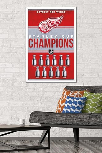 Miniatura 8 de Trends International NHL Detroit Red Wings - Póster de pared de Champions 23, 14.72 x 22.37 pulgadas, paquete de póster y montaje prémium