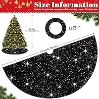 Vista 3 de FOTSHARER Falda de Árbol de Navidad Negra de 21 Pulgadas Falda de Árbol de Lentejuelas de Sirena de Terciopelo Faldas de Árbol de Halloween