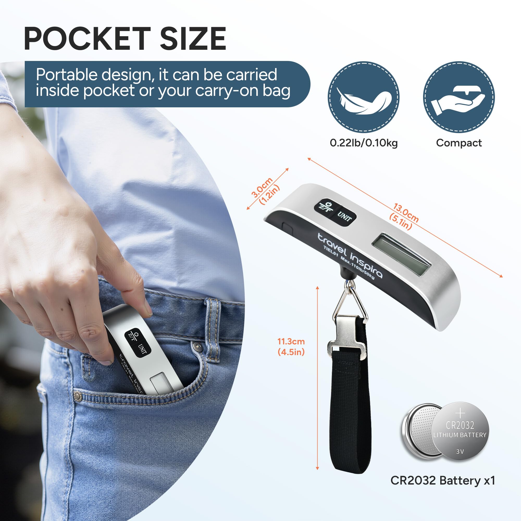 travel inspira Luggage Scale Digital Suitcase Weight Scale for Travel view 7