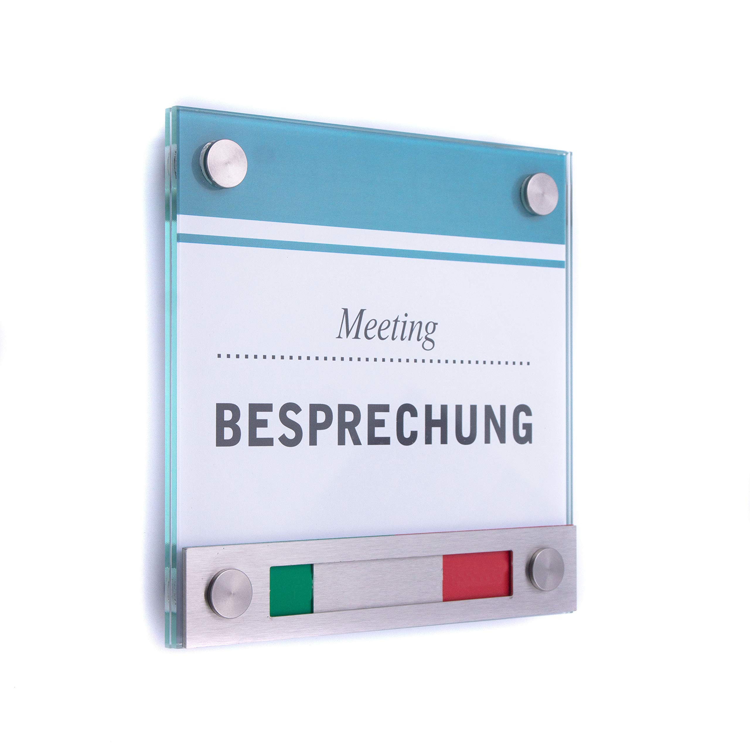 Türschild VITRUM 150/150 mit Rot/Grün-Anzeige (Rot/Grün)