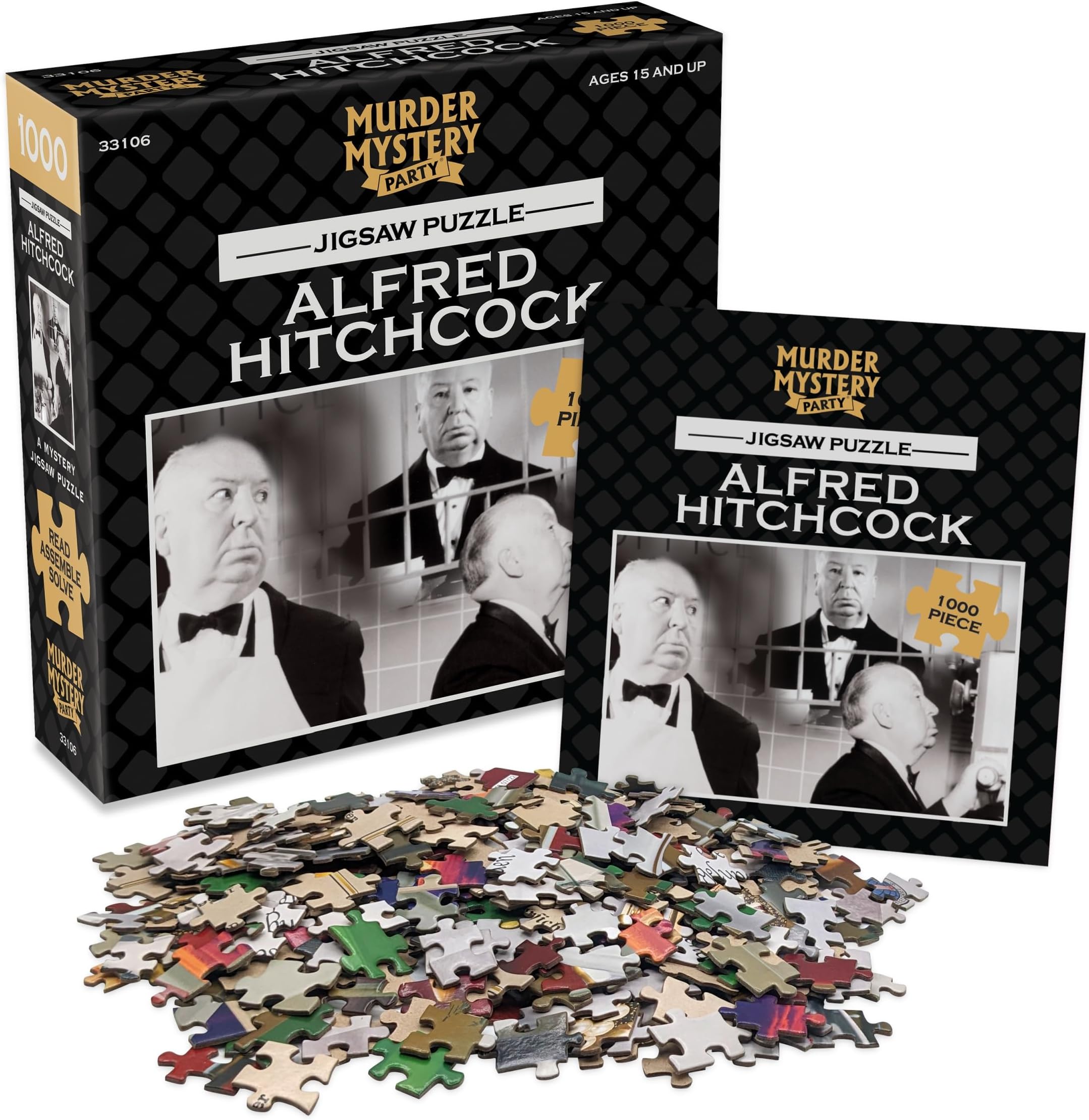 Mystery Puzzles - Alfred Hitchcock, 1000, Black