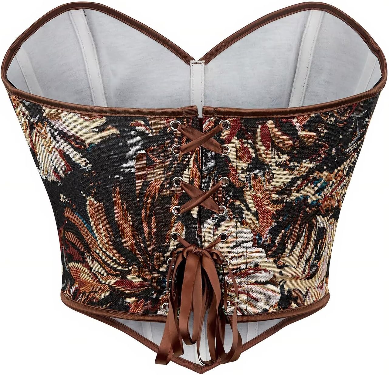 Renaissance Corset Tops For Women Vintage Floral Bustier Denim Overbust Strapless Bodysuit Sexy Lace Up Shapewear - Image 2