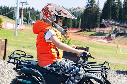Miniatura 5 de Casco de motocross, ATV para jóvenes y niños, motocicleta BMX de 4 ruedas todoterreno de montaña, certificado DOT, con guantes y máscara de gafas