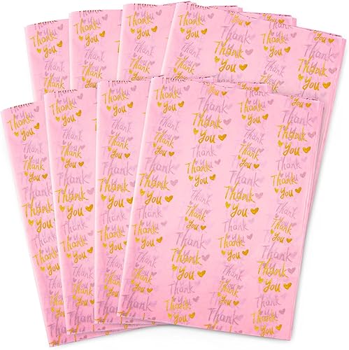 Miniatura 7 de MR FIVE 200 hojas de papel de seda dorado de agradecimiento a granel, 20 x 14 pulgadas, papel de seda dorado de agradecimiento para embalaje,